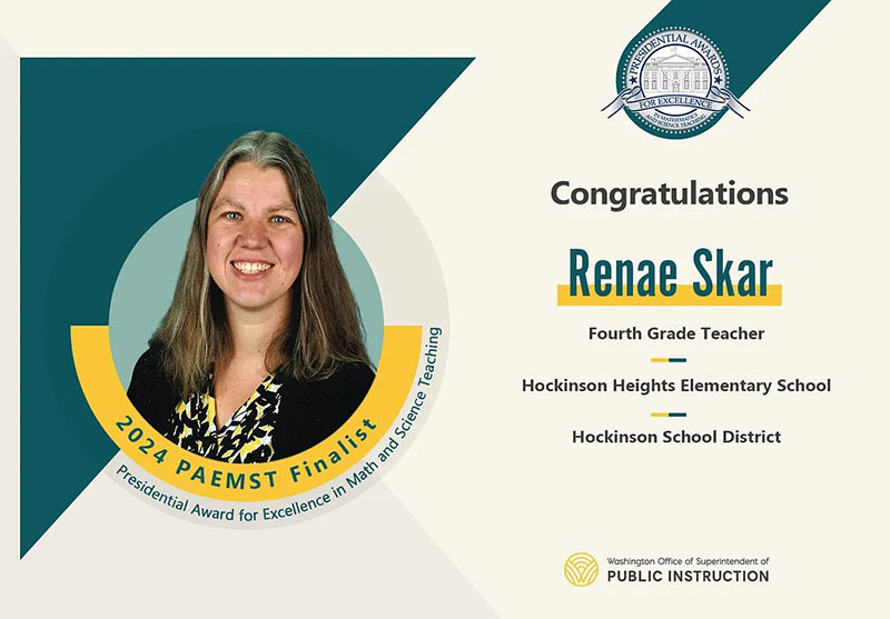 OSPI 2024 PAEMST Finalist Award for Renae Skar