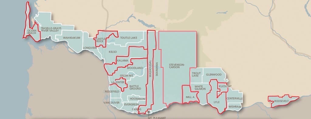 Districts served by MTSS Grant